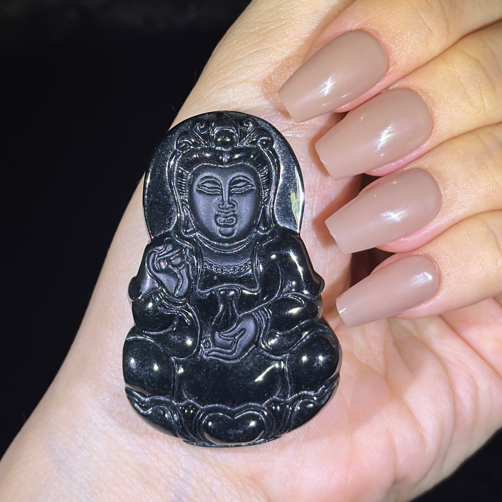 Type A Black Jade Guan Yin