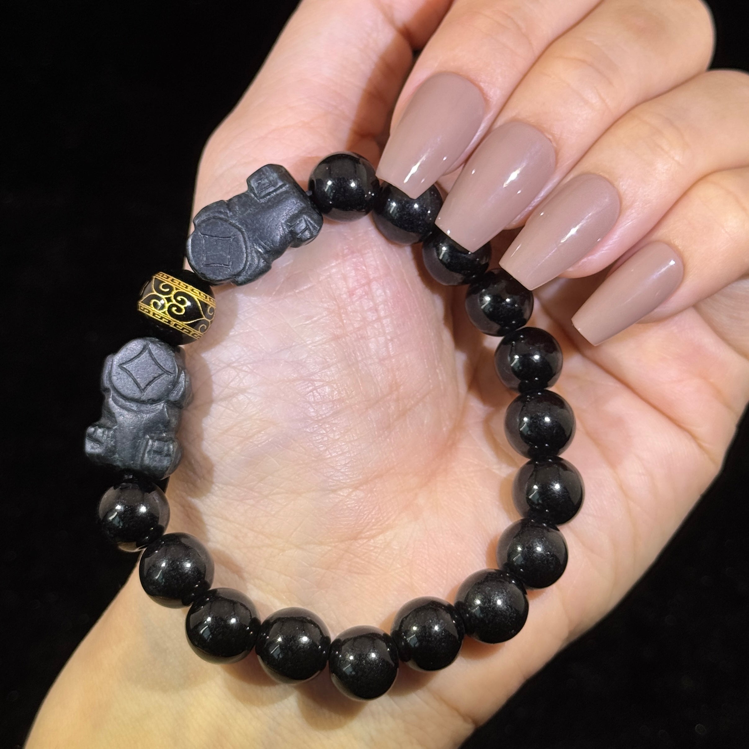 Type A Black Jade Pixiu Bracelet