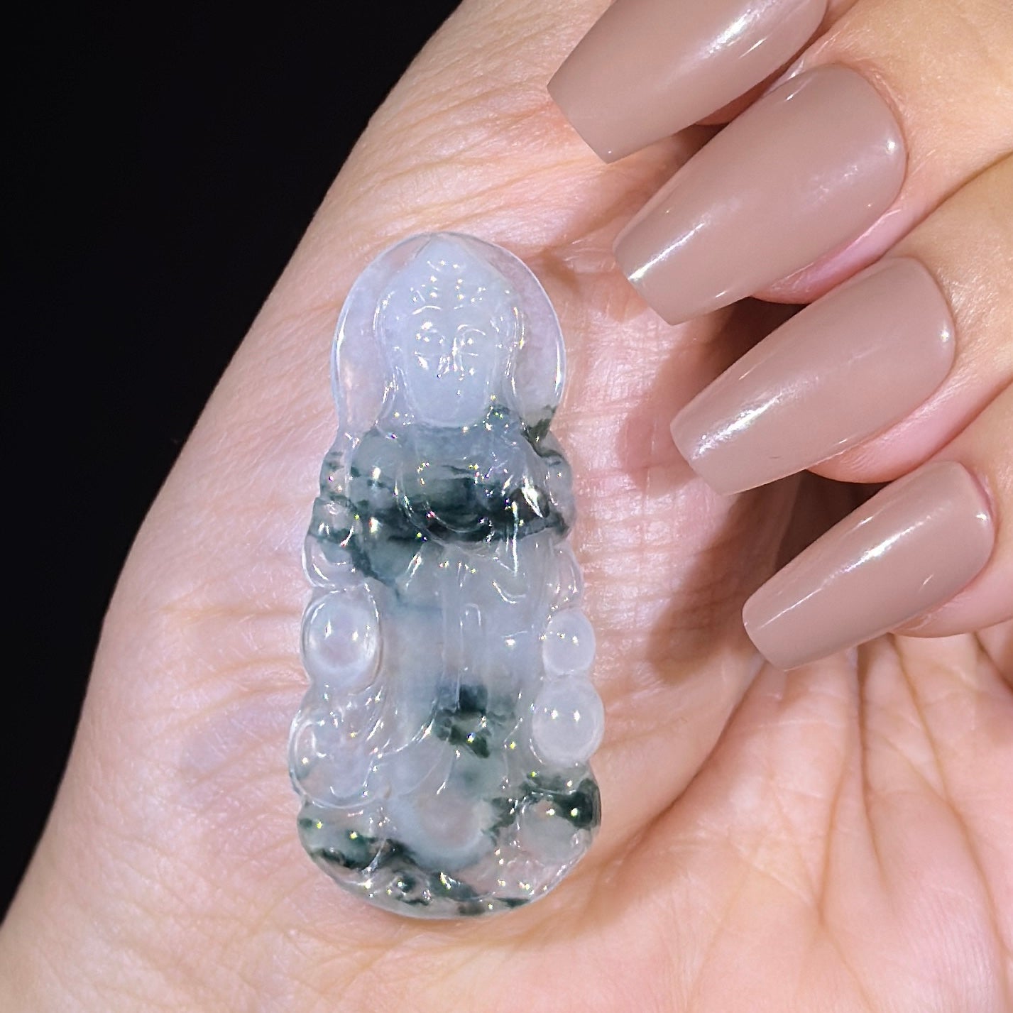 Type A Semi Icy Piao Hua Jade Guan Yin