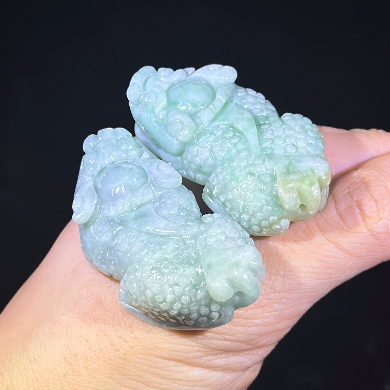 Type A Green Jade Pixiu Pair