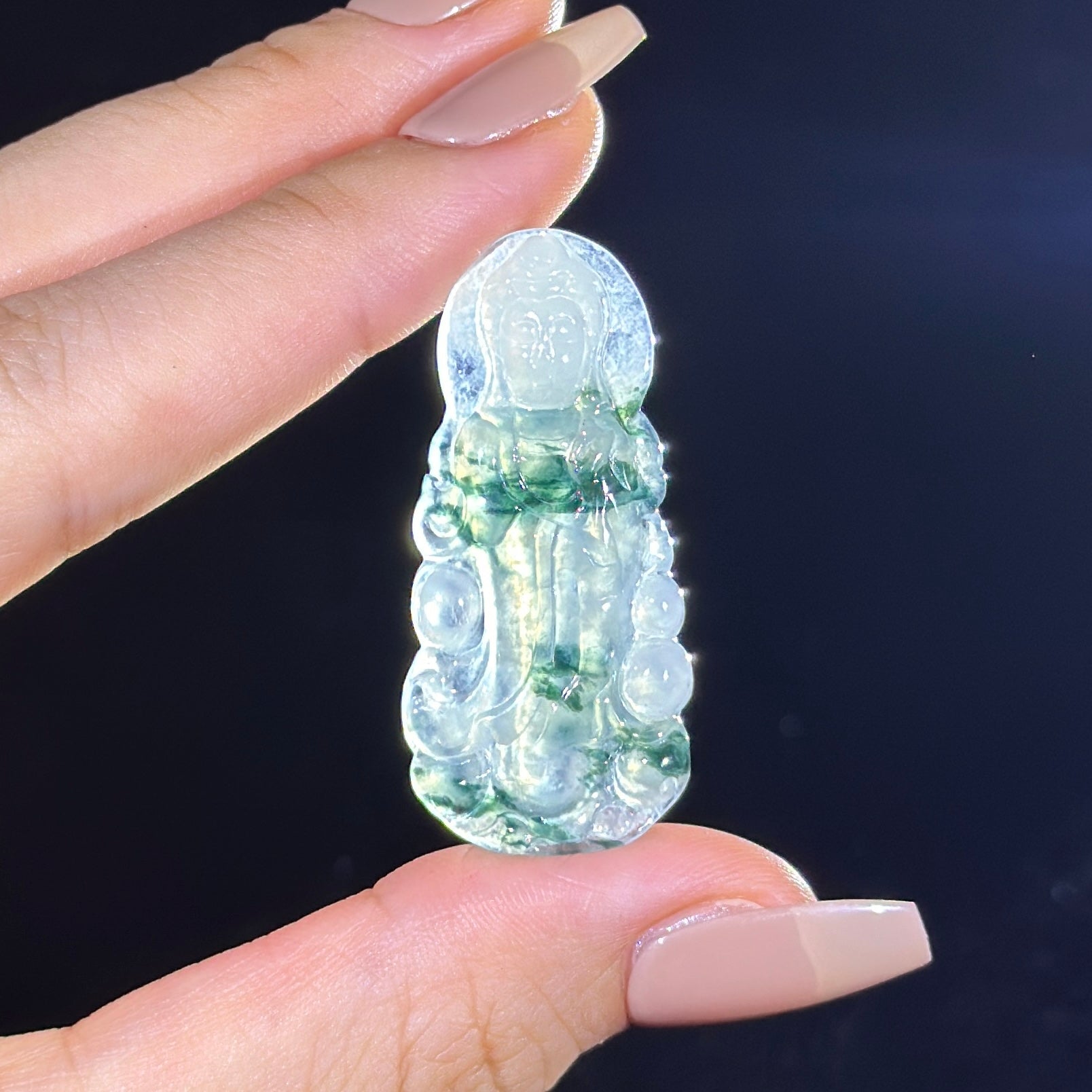 Type A Semi Icy Piao Hua Jade Guan Yin