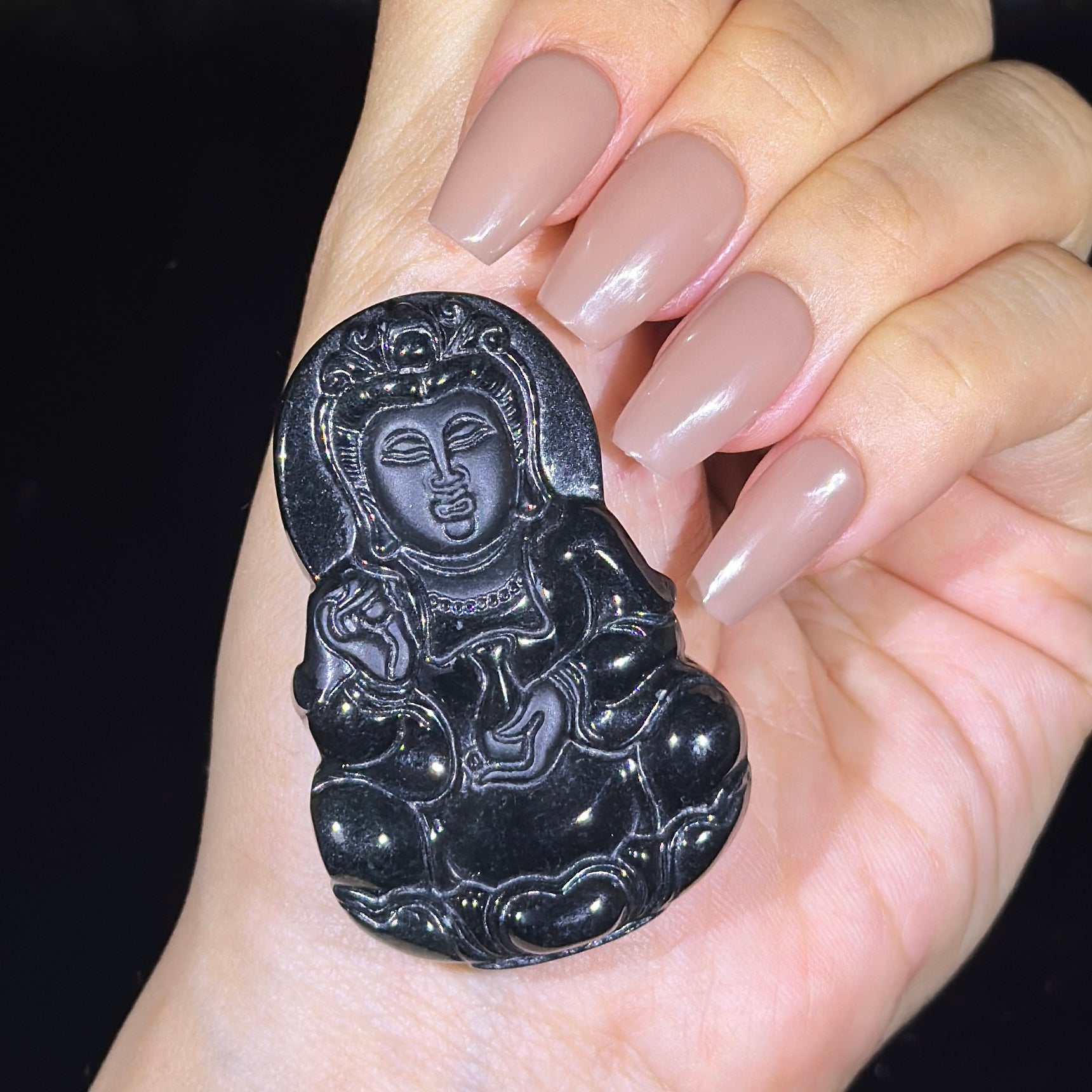 Type A Black Jade Guan Yin