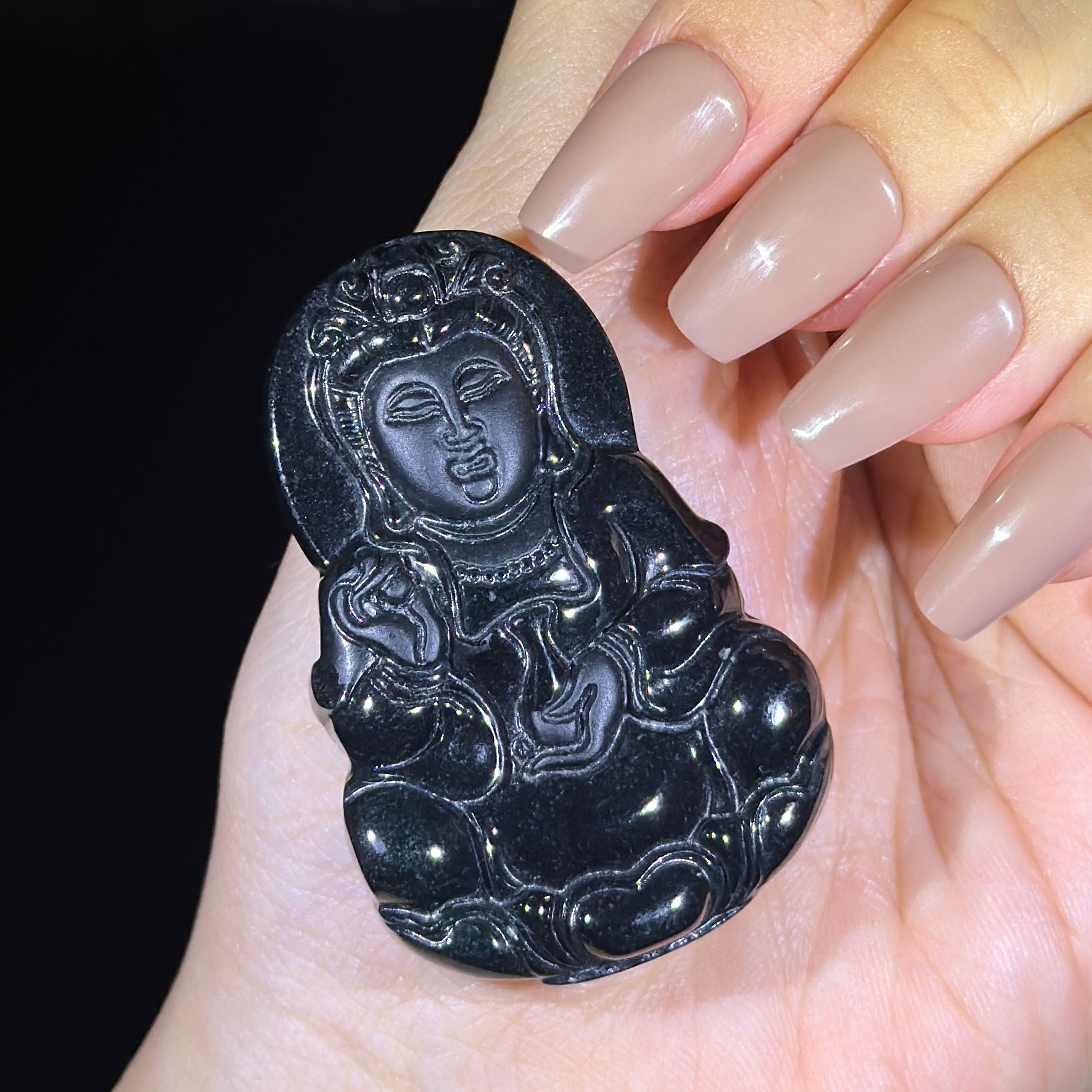 Type A Black Jade Guan Yin