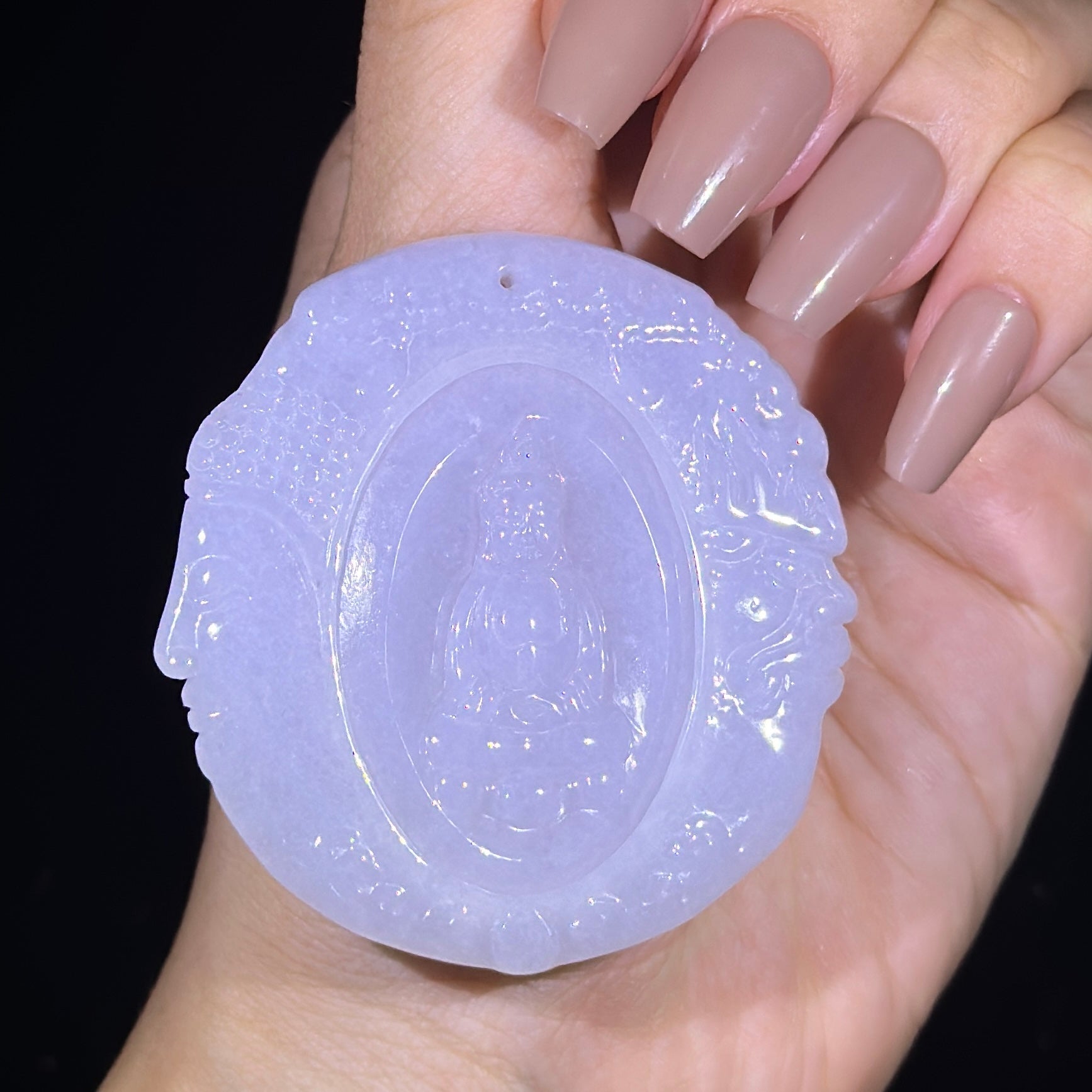 Type A Lavender Jade Buddha or Devil