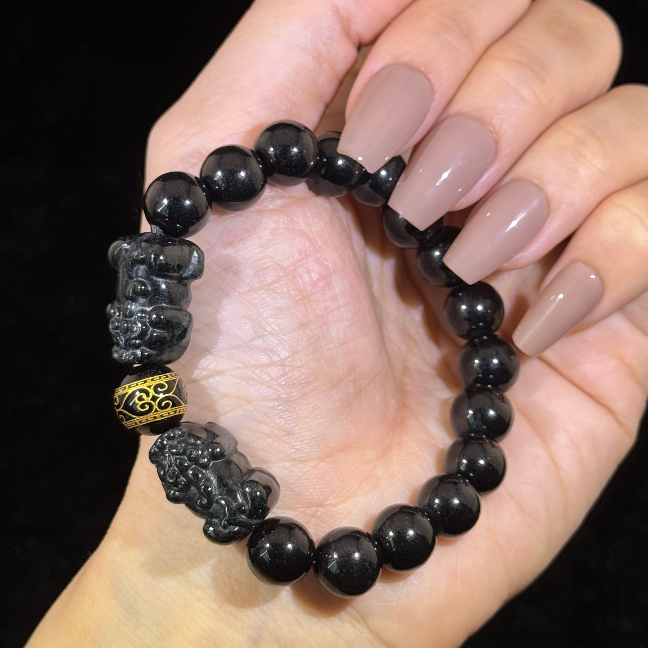 Type A Black Jade Pixiu Bracelet