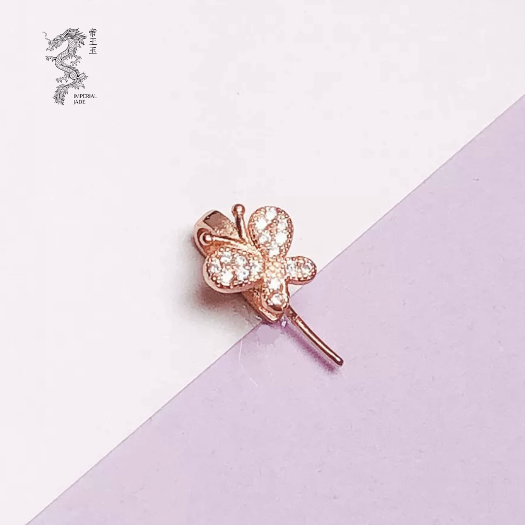 S925 Sliver Bling Butterfly Clasp