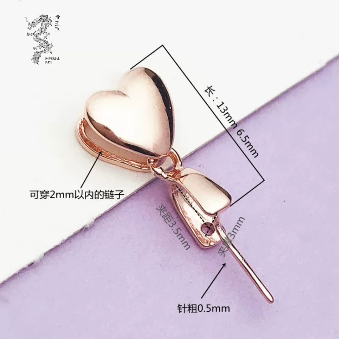 S925 Sliver Heart Shaped Clasp