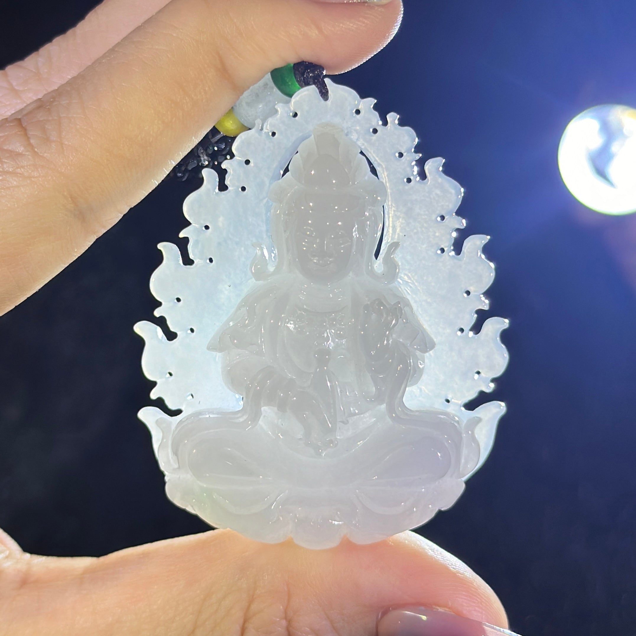 Type A Faint Lavender Jade Guan Yin