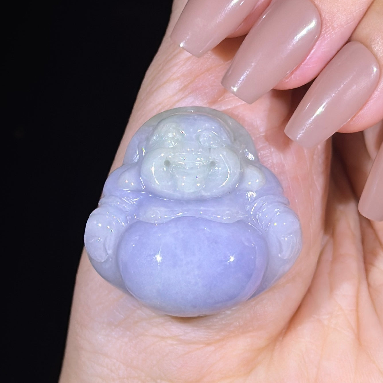 Type A Lavender & Green Jade Milo Buddha