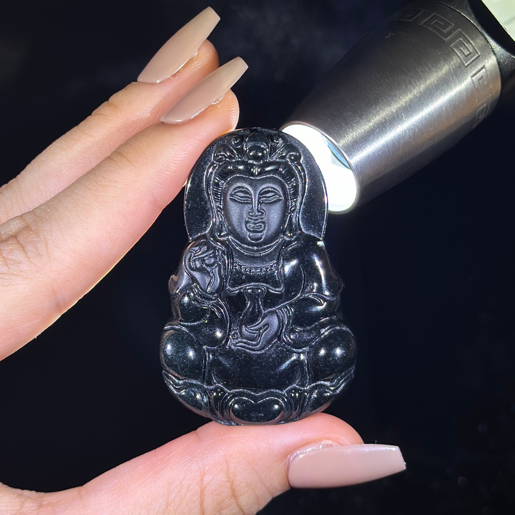 Type A Black Jade Guan Yin