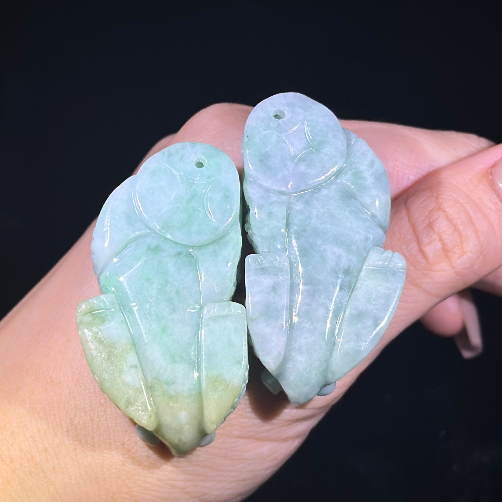 Type A Green Jade Pixiu Pair