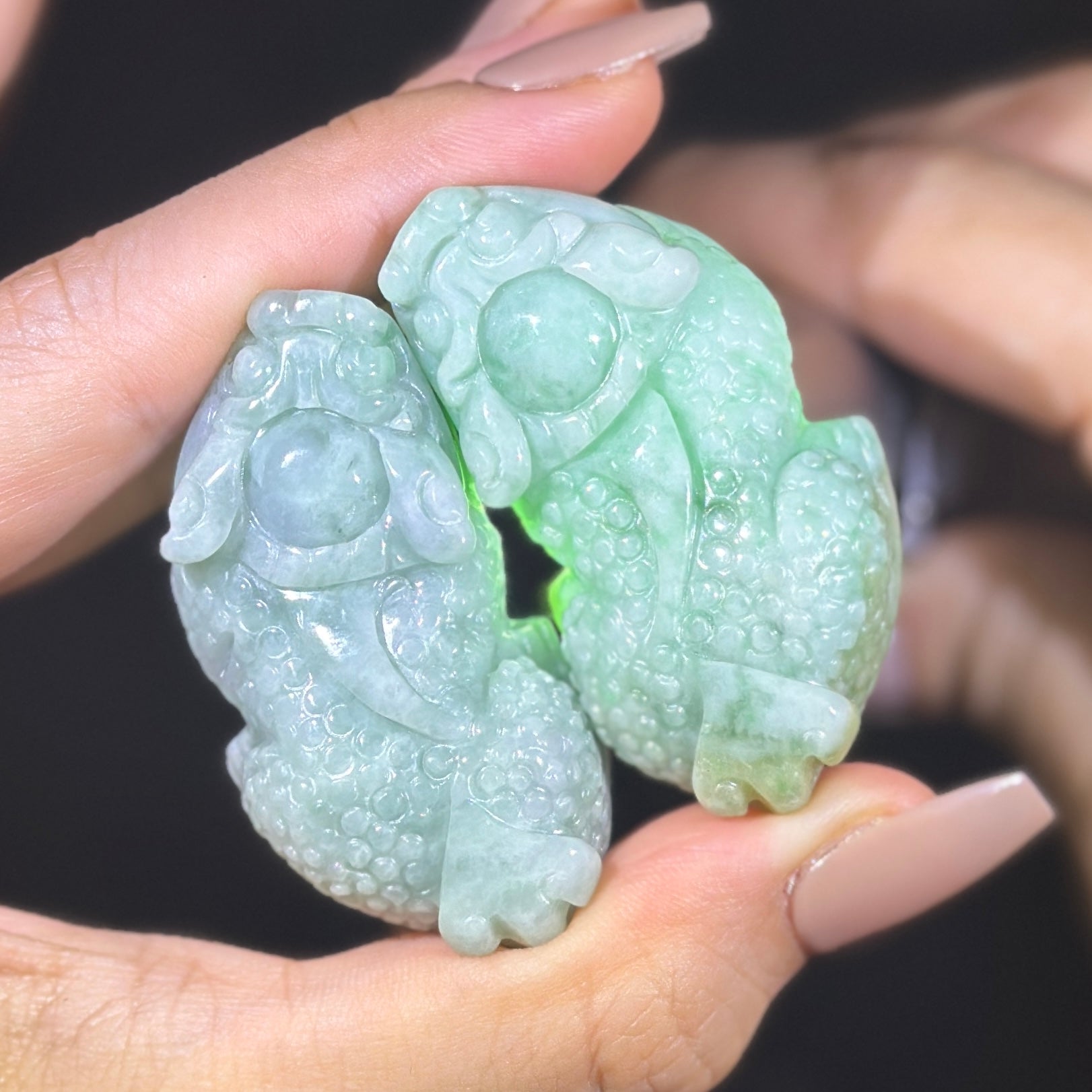 Type A Green Jade Pixiu Pair