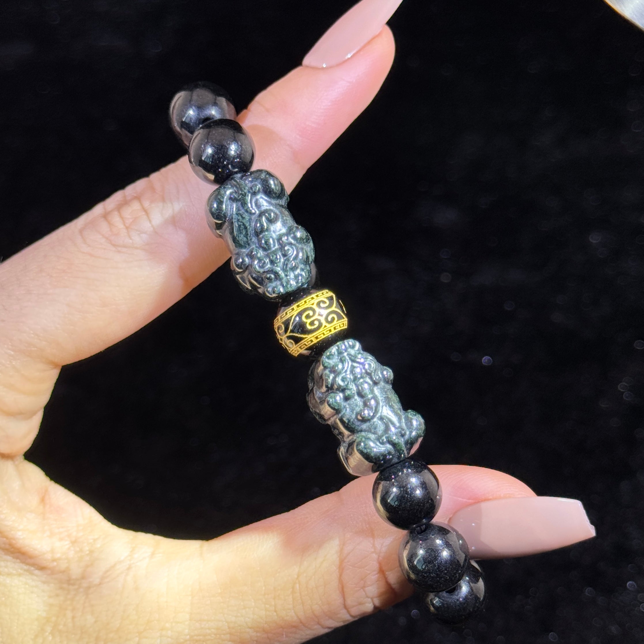 Type A Black Jade Pixiu Bracelet