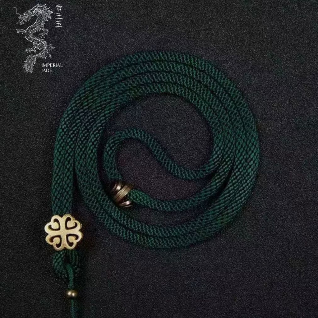 Four Leaf Clover Hand Woven Cord Adjustable Necklace for Jade Pendants